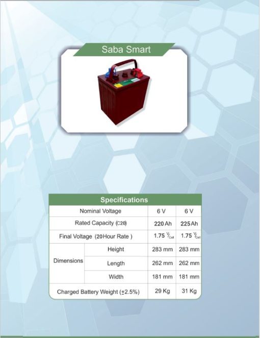 باتری UPS صبا باتری 225 آمپر 6 ولت - Image 2